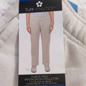 L: Tuff Athletics Fleece Pants in Cream